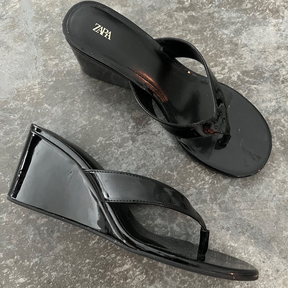 Zara Wedge Thong Sandals